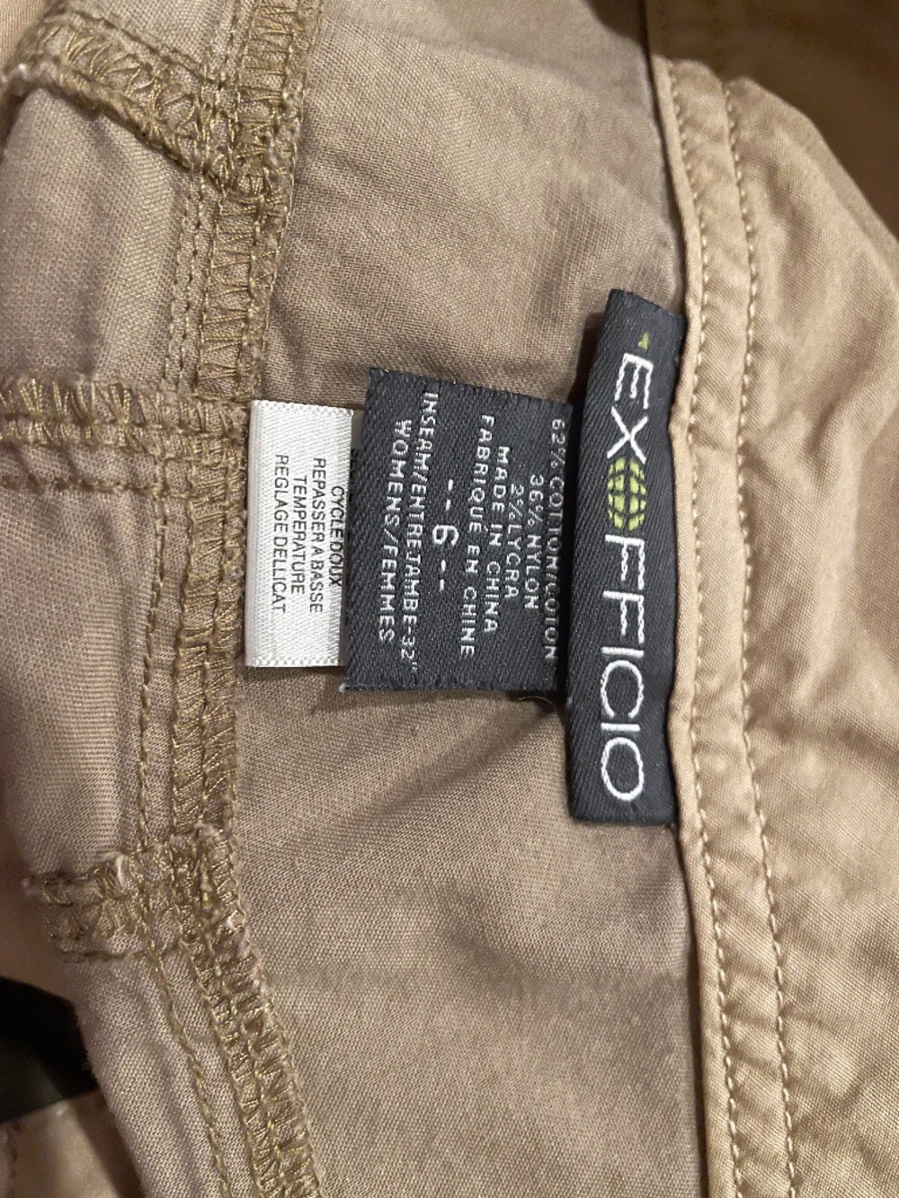 ExOfficio Tan Cotton Nylon Stretch Roll Up Cargo Hiking Pants 6 - Picture 3 of 7